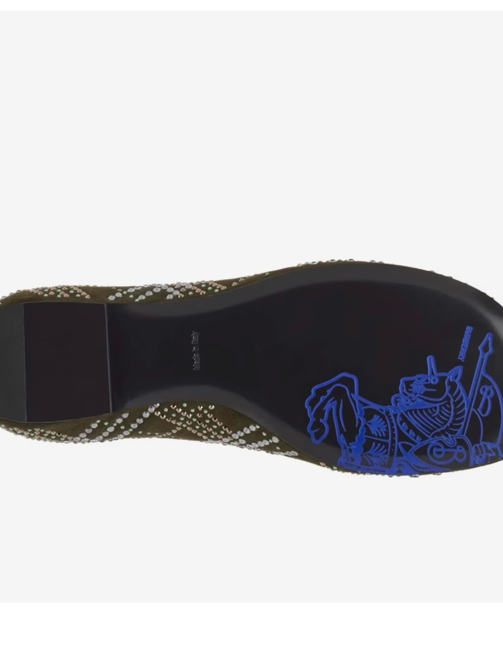 Burberry Olive Studded Plaid Inspired Women's Ballet Flats - Picture 7 of 13